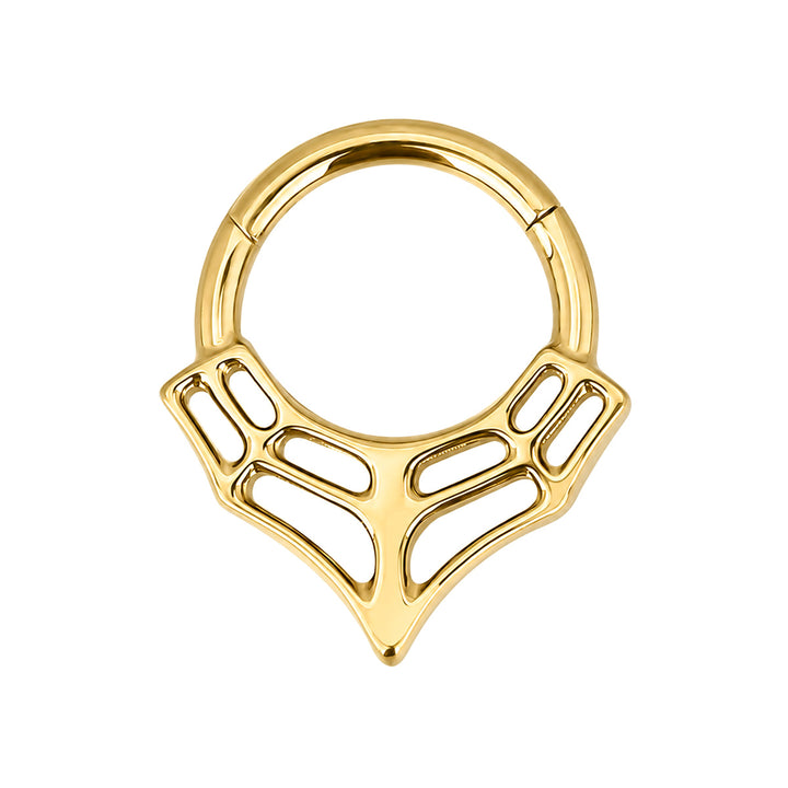 Spider Web Septum Ring, Gold Titanium Clicker, 1.2 mm (PVD Titanium G23)