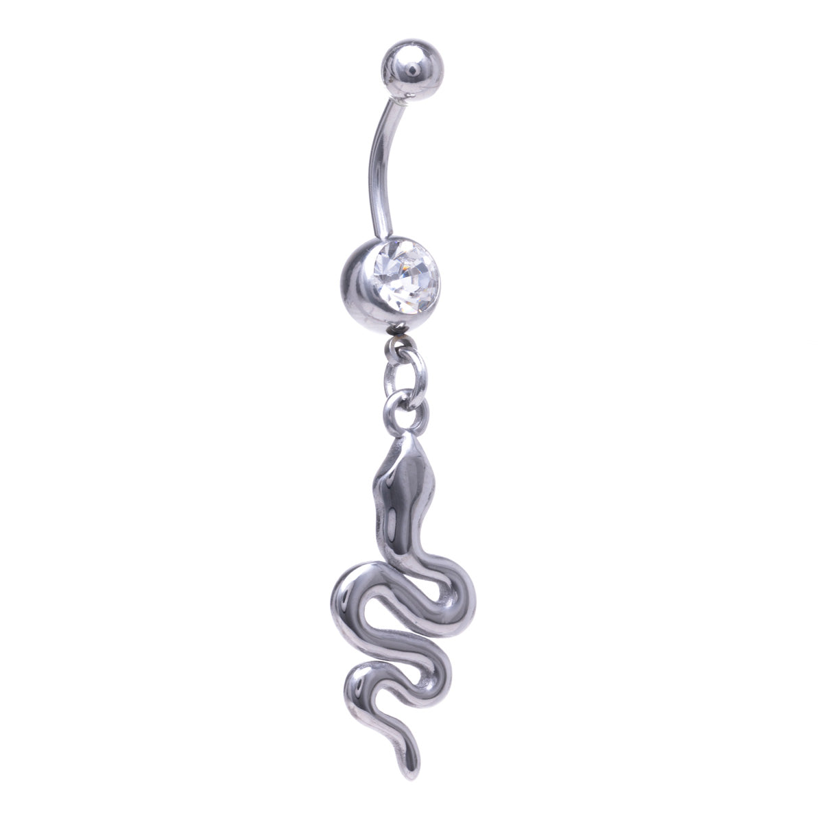 Serpent pendant button earring (Steel 316L 100%)