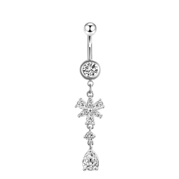 Zirconia flower pendant 1.6mm 10mm (Steel 316L)