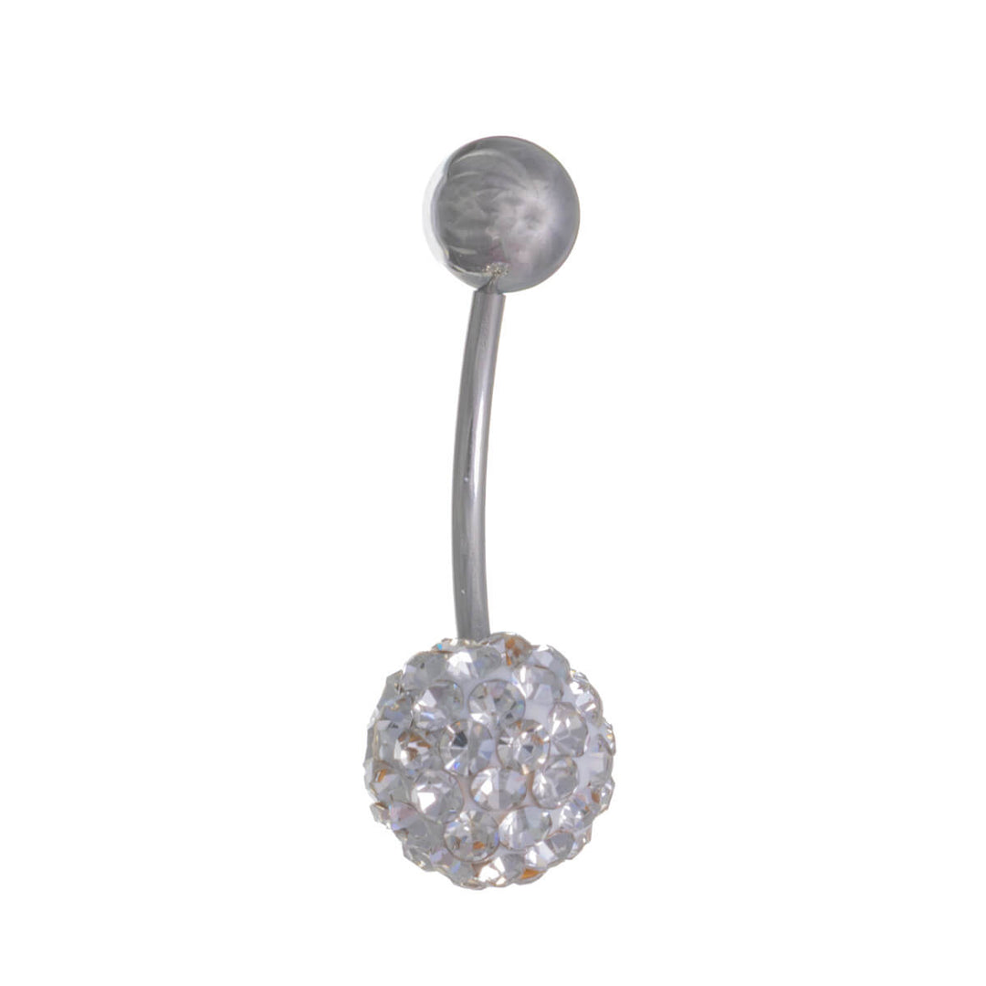 1.2mm multi-stone button earring (Steel 316L)