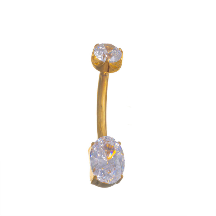 Gold Titanium Oval Zirconia Buttonhole (PVD Titanium G23)