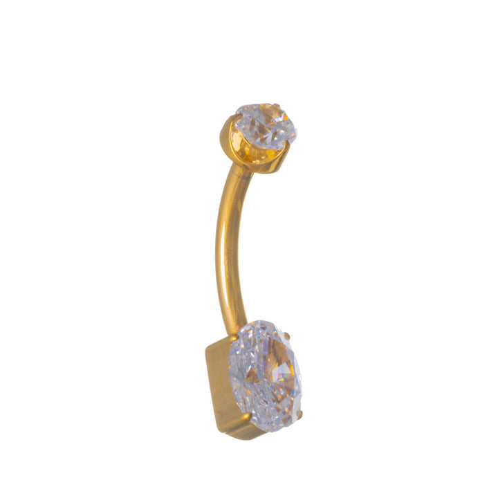 Gold Titanium Oval Zirconia Buttonhole (PVD Titanium G23)