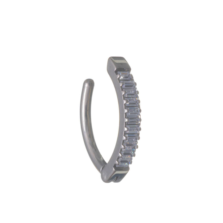 Titanium stud earring with zirconia row 1.6 mm (Clicker, G23)