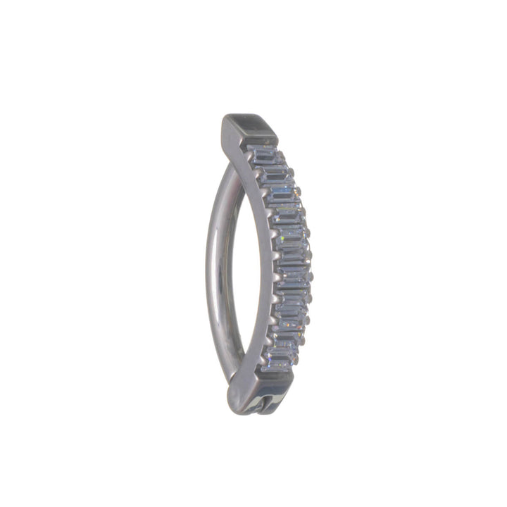 Titanium stud earring with zirconia row 1.6 mm (Clicker, G23)