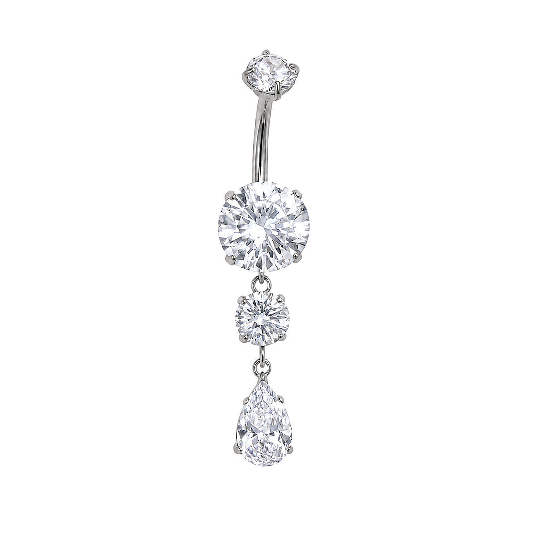 Titanium drop-style earring with 4 zirconia stones (G23 Titanium)