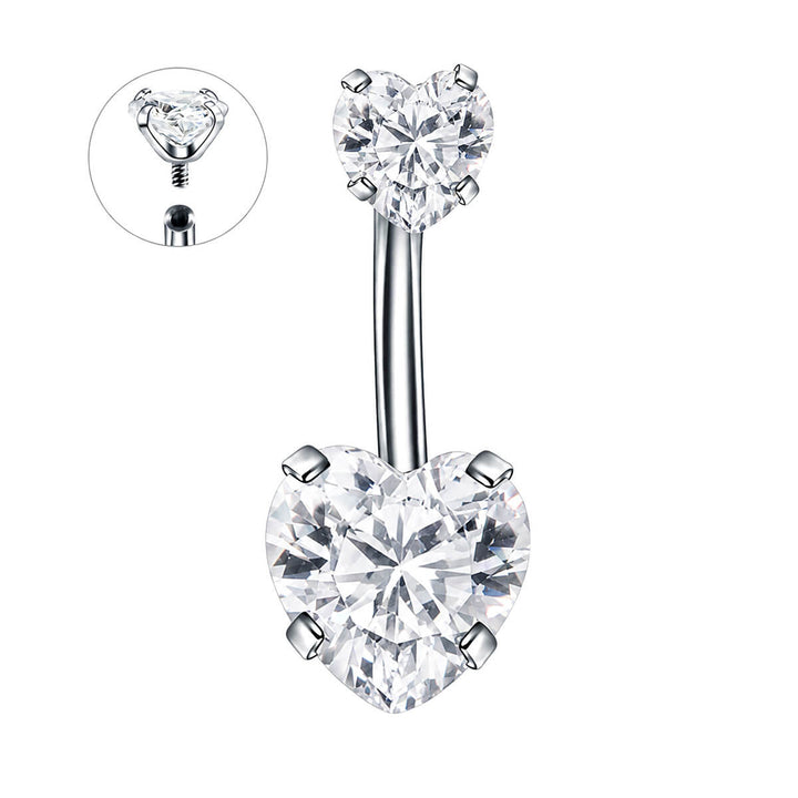 Titanium Heart Zirconia Earring (Titanium G23)
