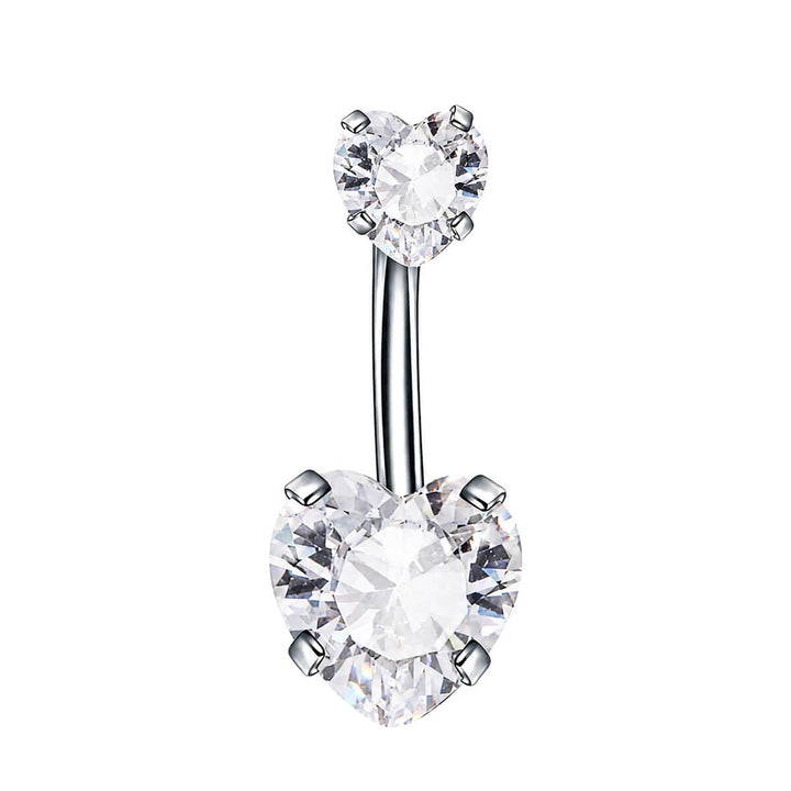 Titanium Heart Zirconia Earring (Titanium G23)