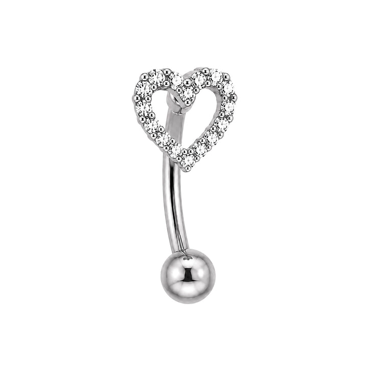 Titanium Floating Bead Necklace with Zirconia Heart (Titanium G23)