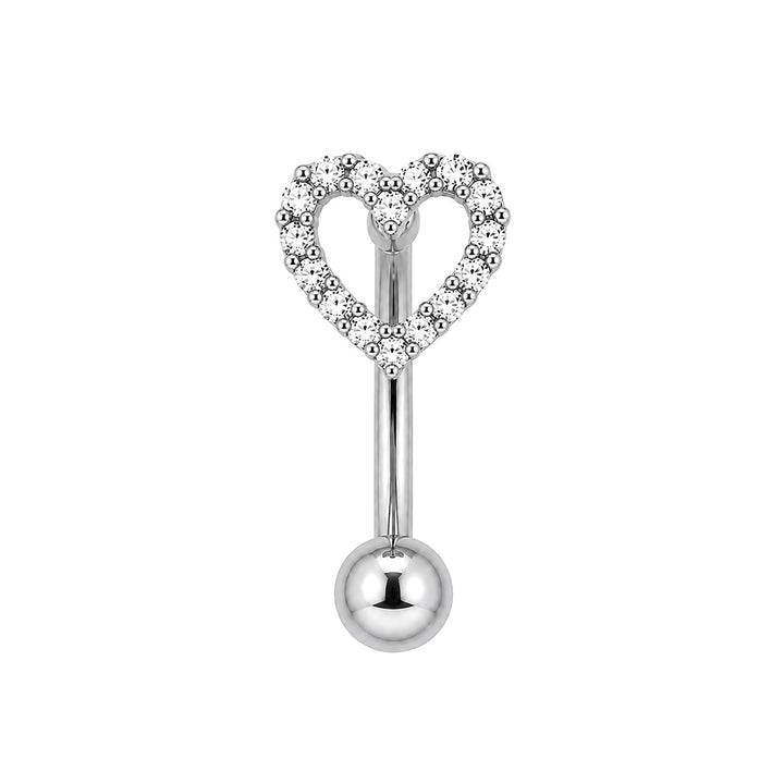 Titanium Floating Bead Necklace with Zirconia Heart (Titanium G23)