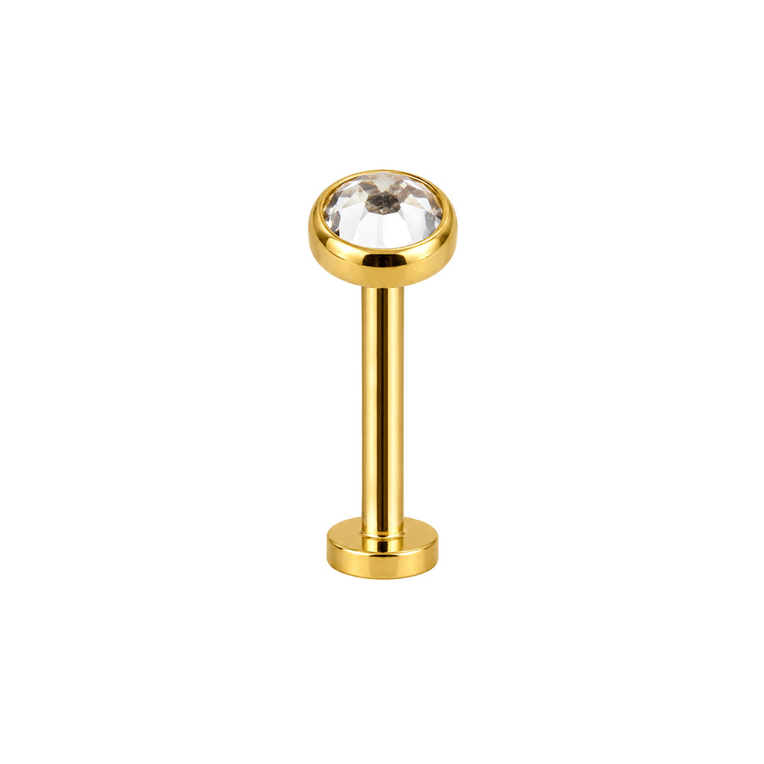 Gold-Plated Titanium Floating Button Necklace - Basic (PVD Titanium G23)
