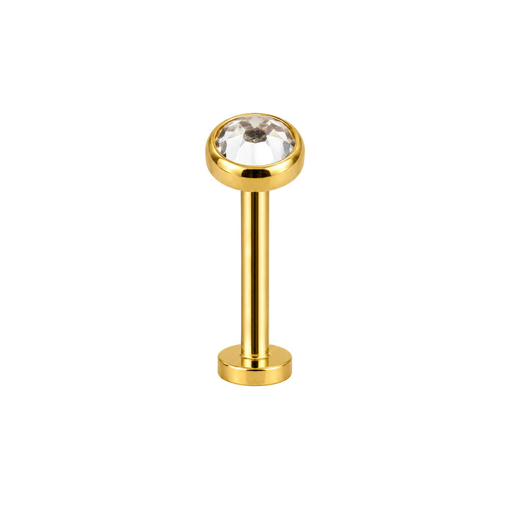 Gold-Plated Titanium Floating Button Necklace - Basic (PVD Titanium G23)
