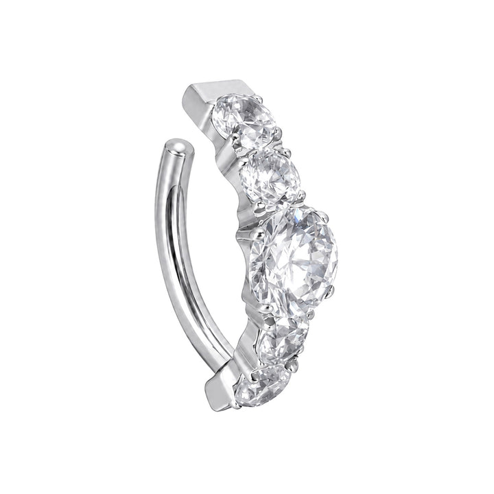 Titanium clicker bracelet with round cubic zirconia stones (Titanium G23)