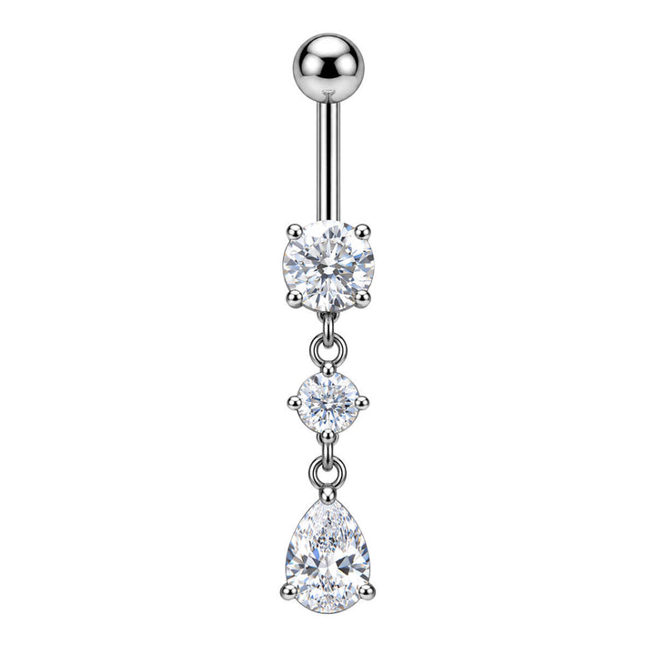Zirconia Teardrop Earring (316L Stainless Steel)