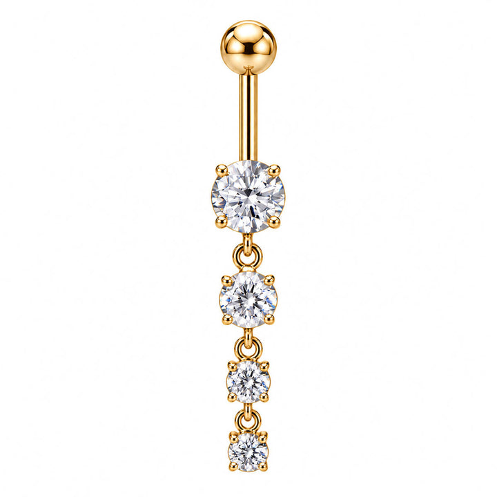 Round Zirconia Stone Pendant Earrings (316L Stainless Steel)