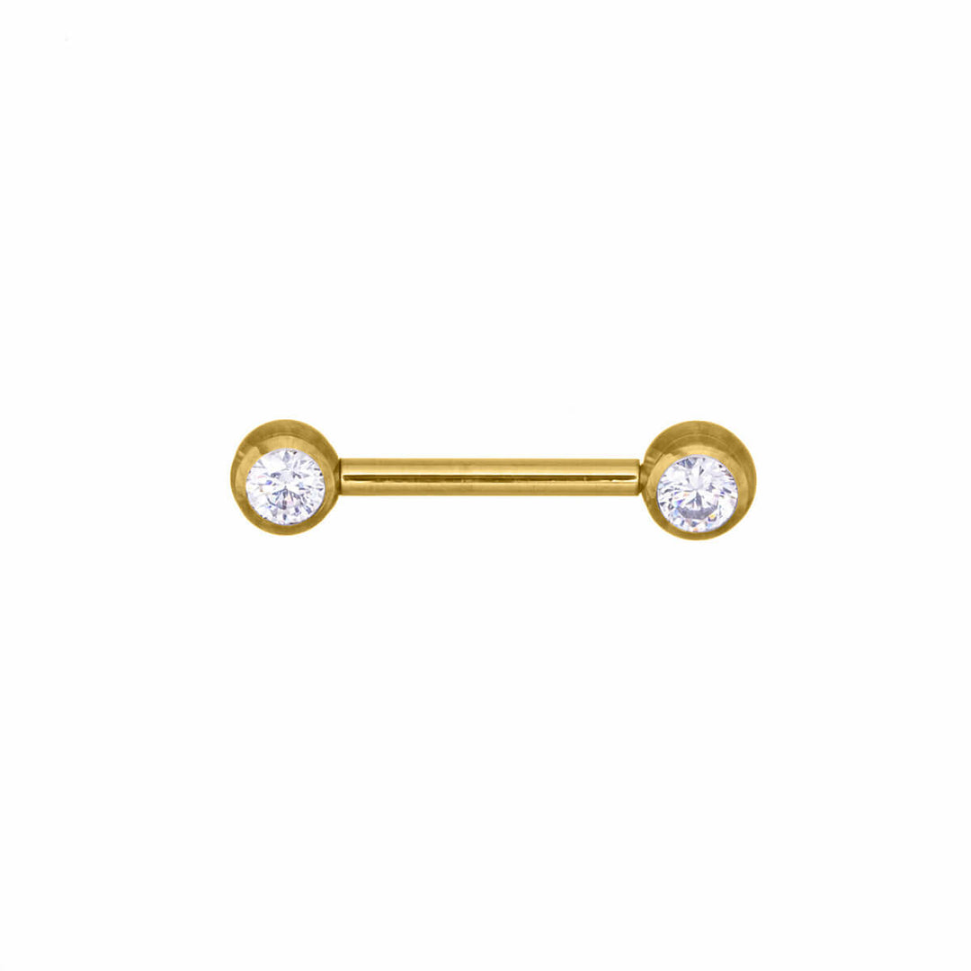 Gold zirconia pebble nipple bracelet (PVD Titanium G23)