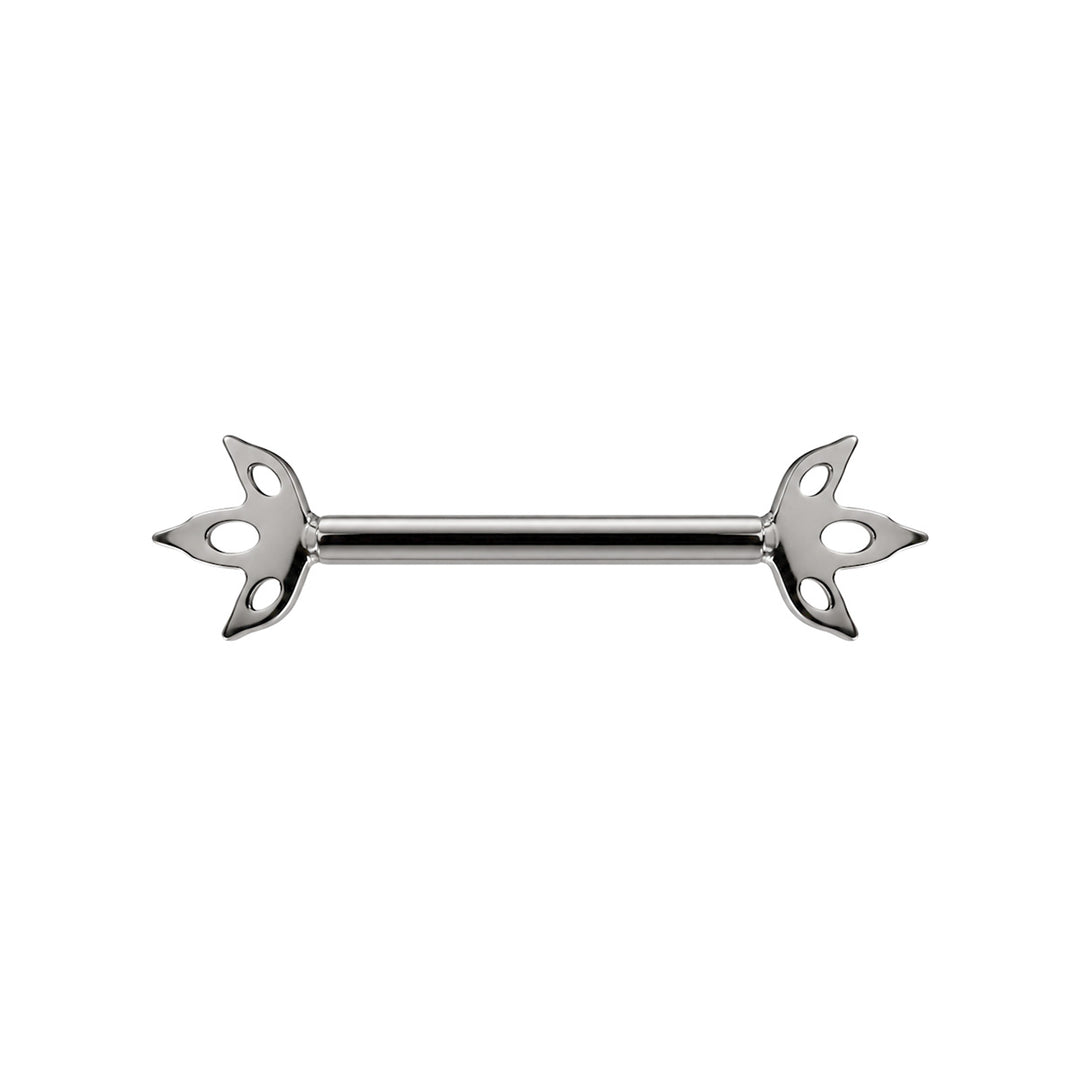 Titanium nipple ring with 3 marquise-cut zirconia stones (Titanium G23)