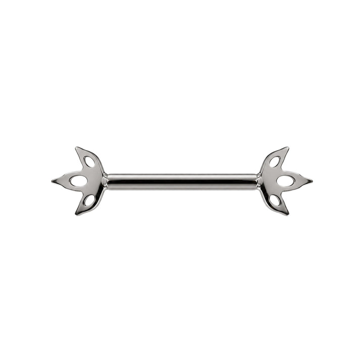 Titanium nipple ring with 3 marquise-cut zirconia stones (Titanium G23)