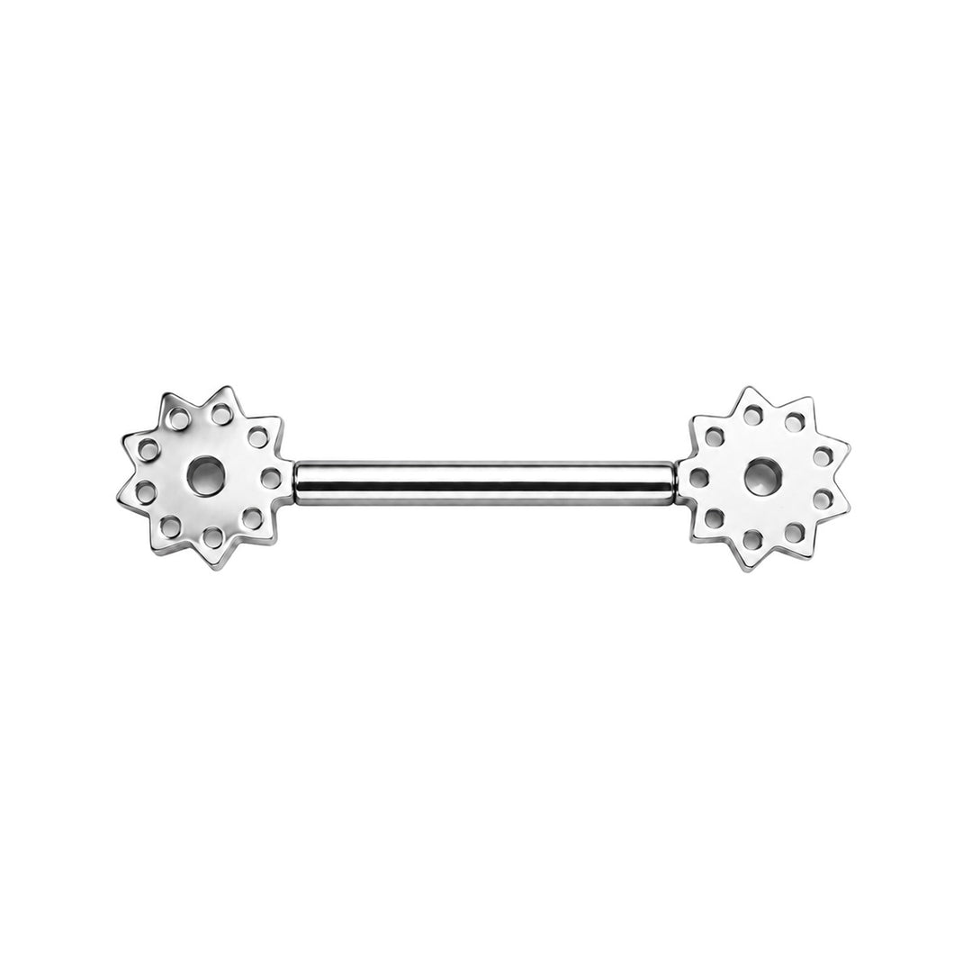 Titanium nipple ring with zirconia halo (Titanium G23)