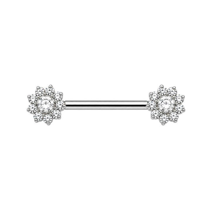 Titanium nipple ring with zirconia halo (Titanium G23)