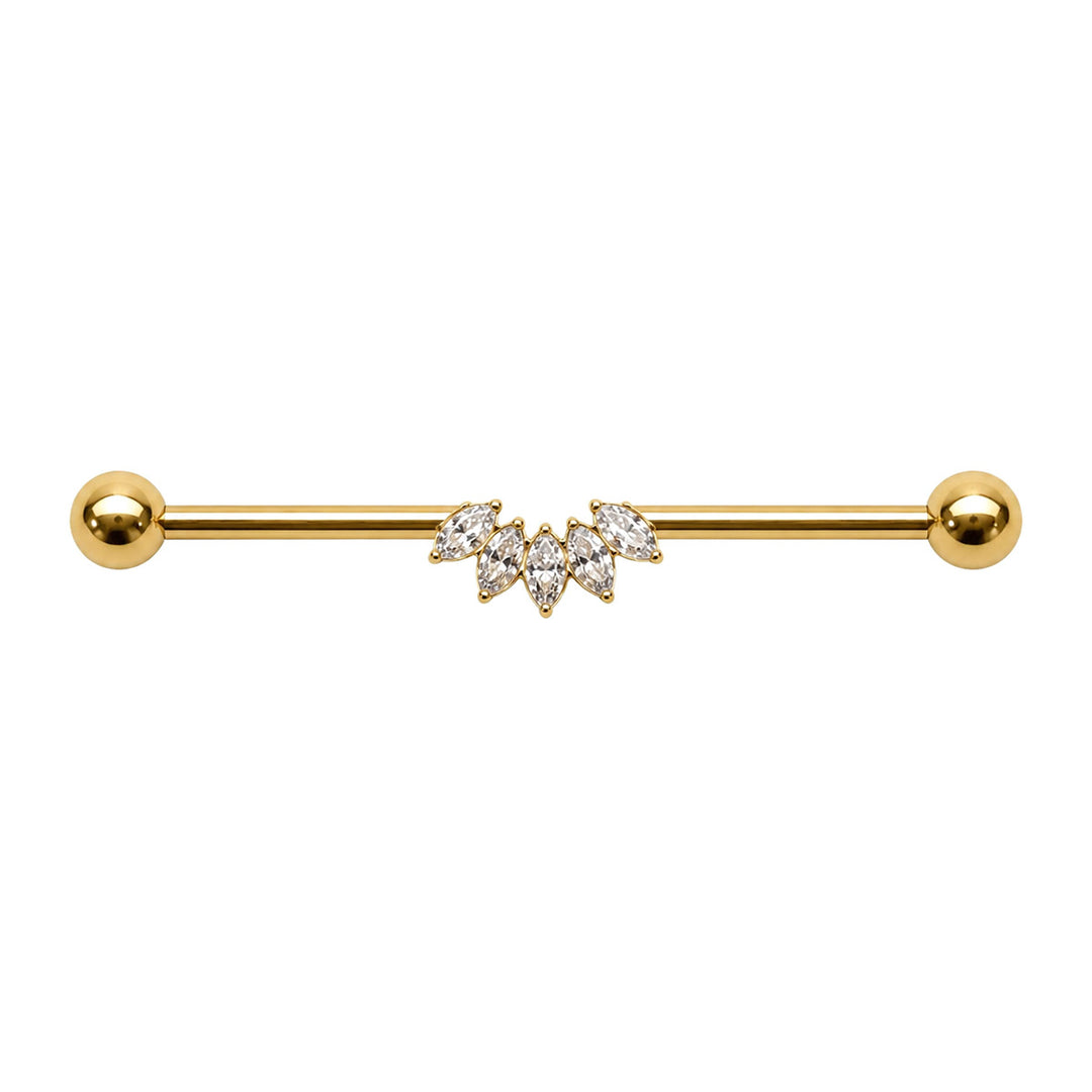 Titanium Industrial Jewelry Marquise-Cut Zirconia Stone (Titanium G23)