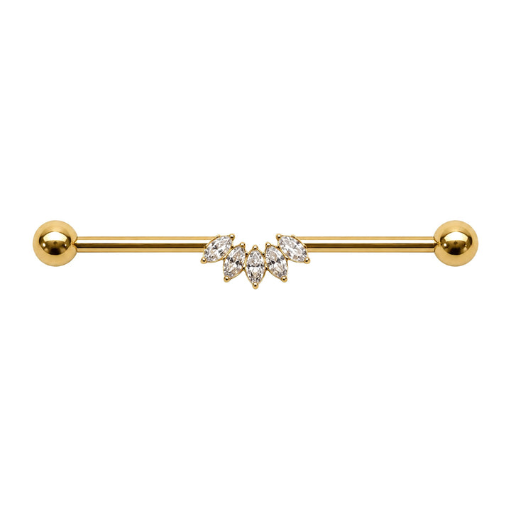 Titanium Industrial Jewelry Marquise-Cut Zirconia Stone (Titanium G23)