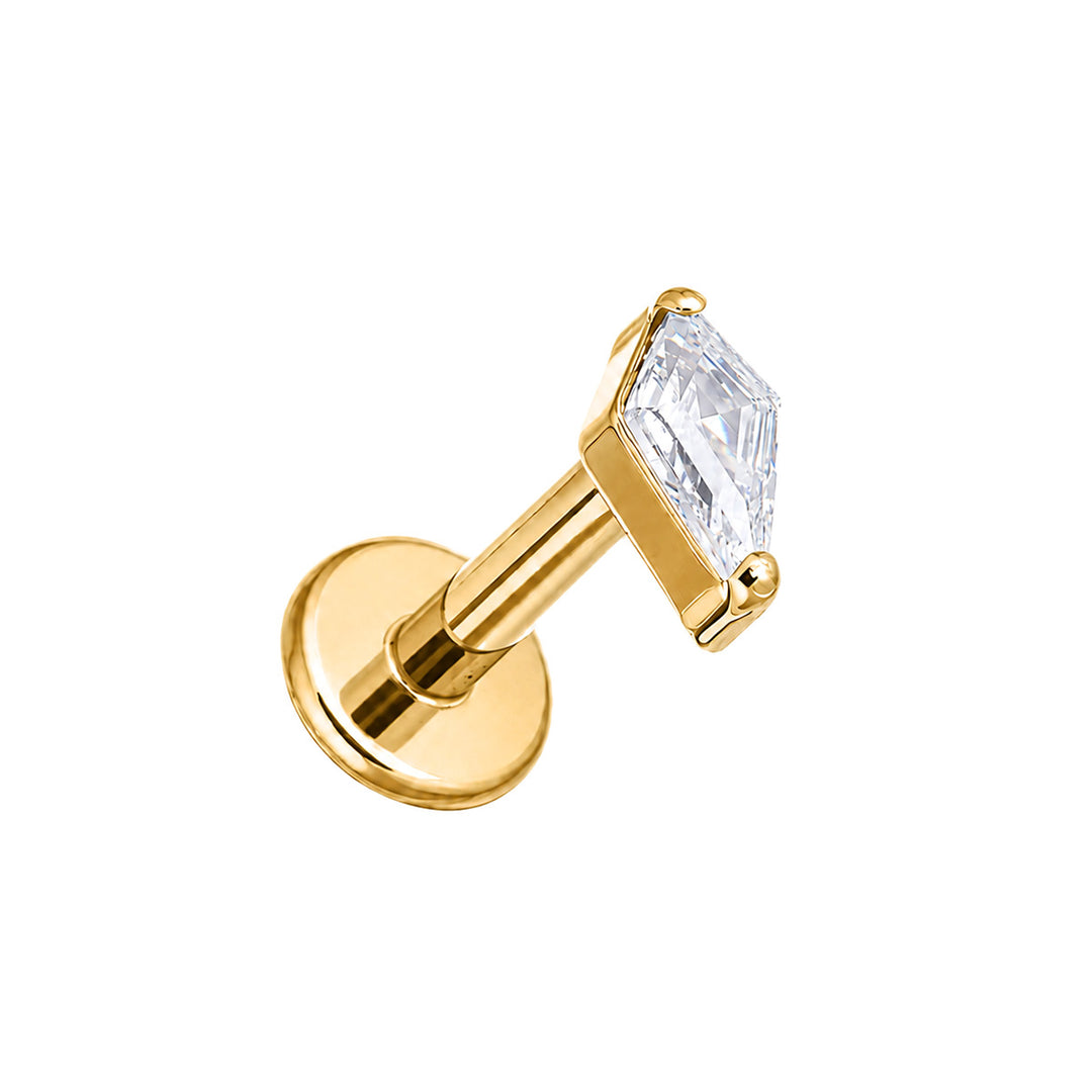 Kultainen kite zirkonia rustokoru titaani labret 1,2 mm (PVD Titaani G23)