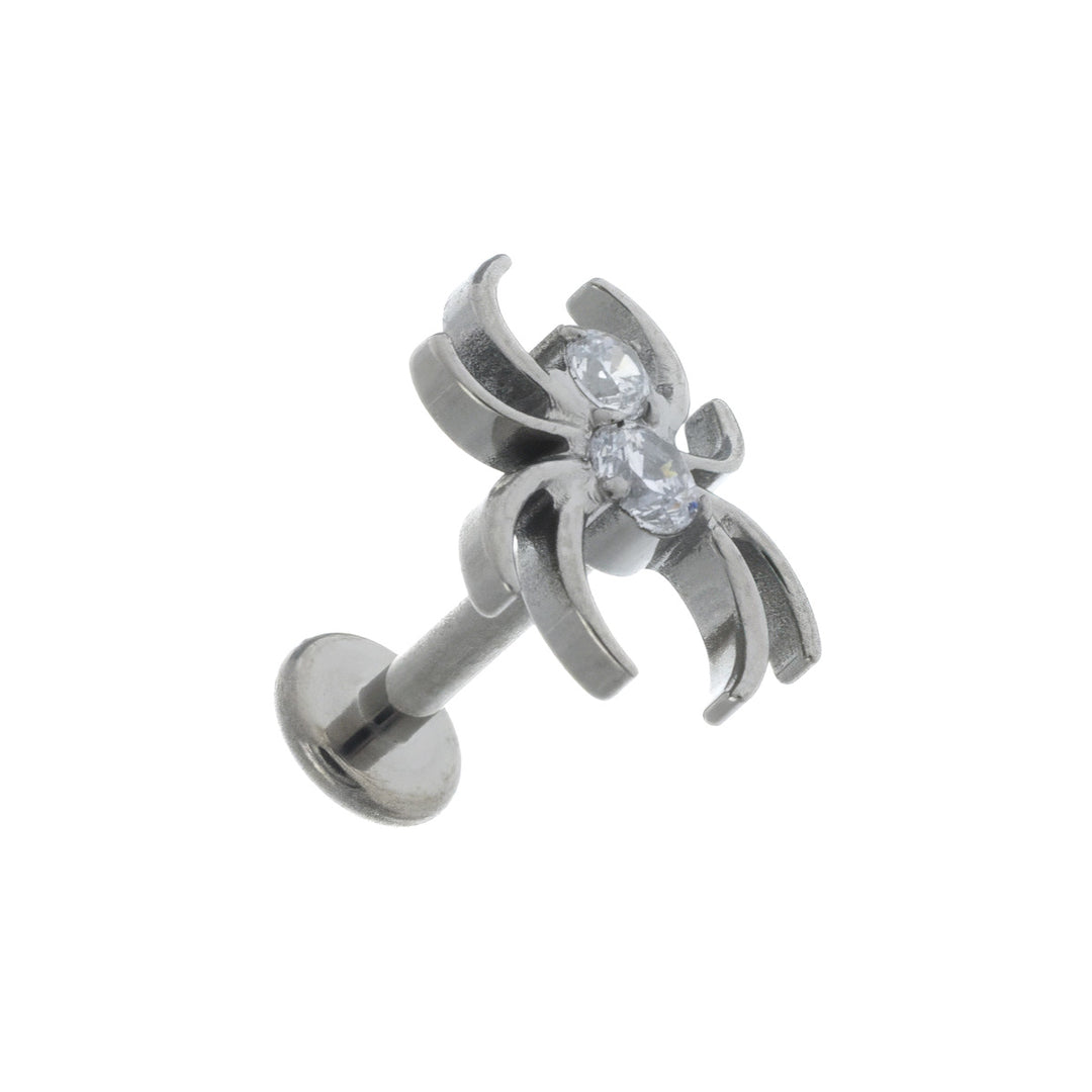 Spider cartilage piercing with zirconia stones 1.2 mm (Titanium G23)