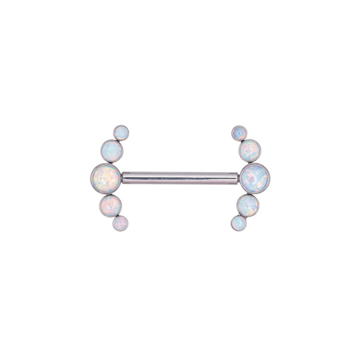 Opal stone nipple bracelet curved 5 stones (Titanium G23)