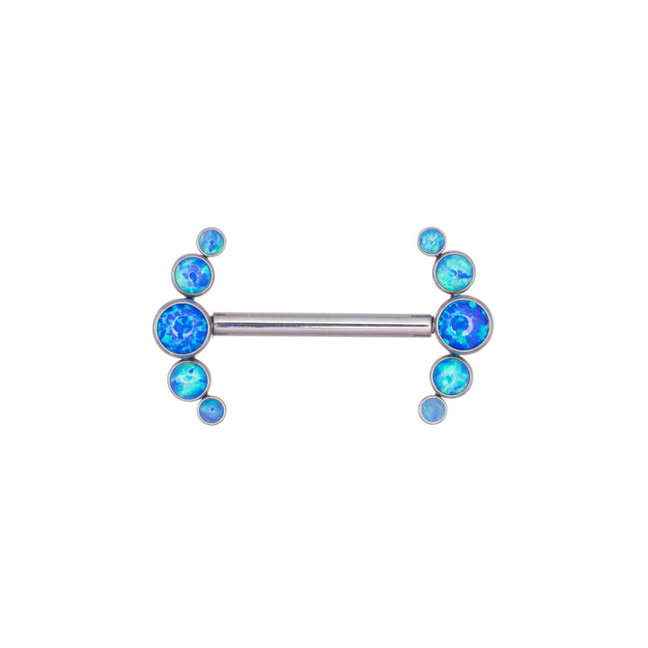 Opal stone nipple bracelet curved 5 stones (Titanium G23)