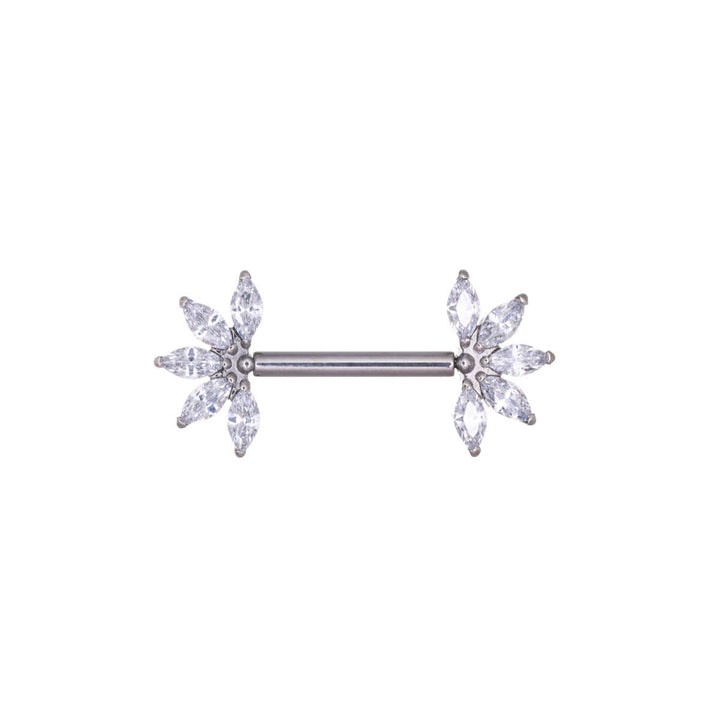 Zirconia push-in nipple bracelet Marquise 5 CZ (Titanium G23)