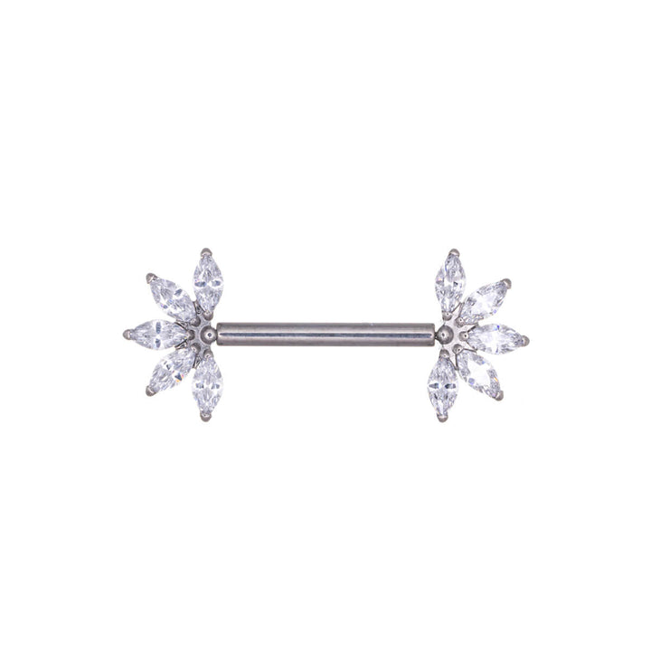 Zirconia push-in nipple bracelet Marquise 5 CZ (Titanium G23)