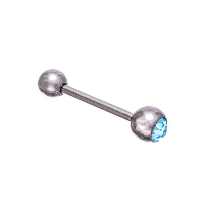 Titanium tongue stud with stone (Titanium G23)