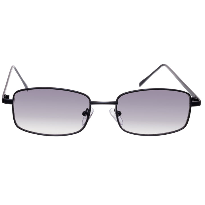 Low rectangular sunglasses with sliding coloured lenses