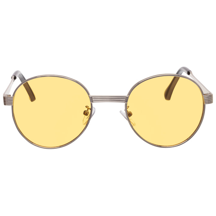 Round sunglasses with sturdy metal frame