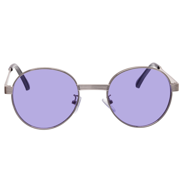 Round sunglasses with sturdy metal frame