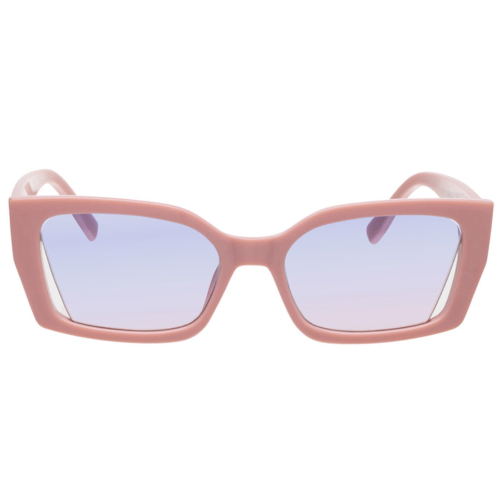 Rectangular angled sunglasses with open lens