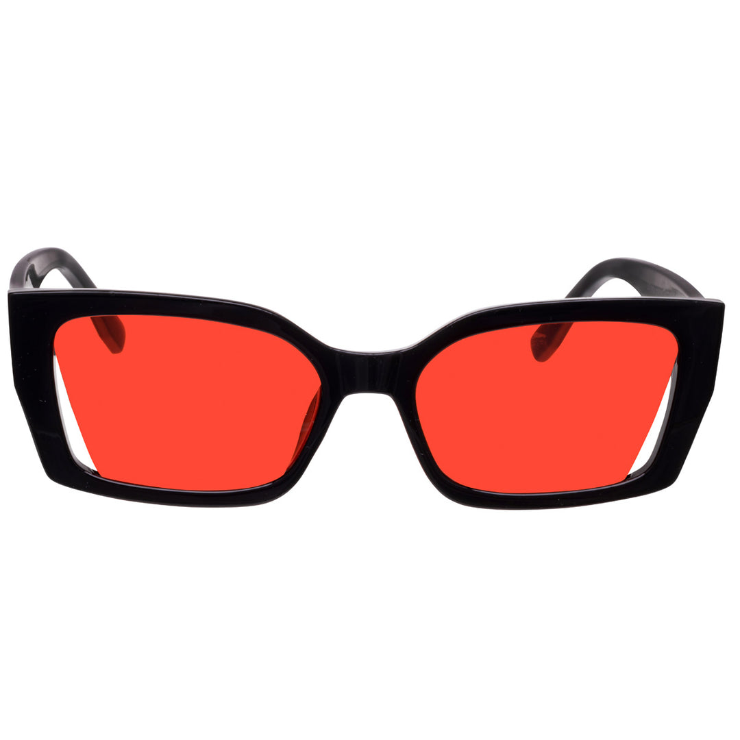 Rectangular angled sunglasses with open lens