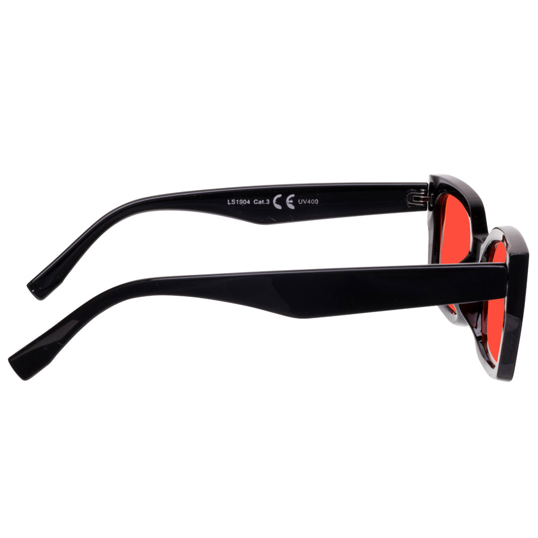 Rectangular angled sunglasses with open lens