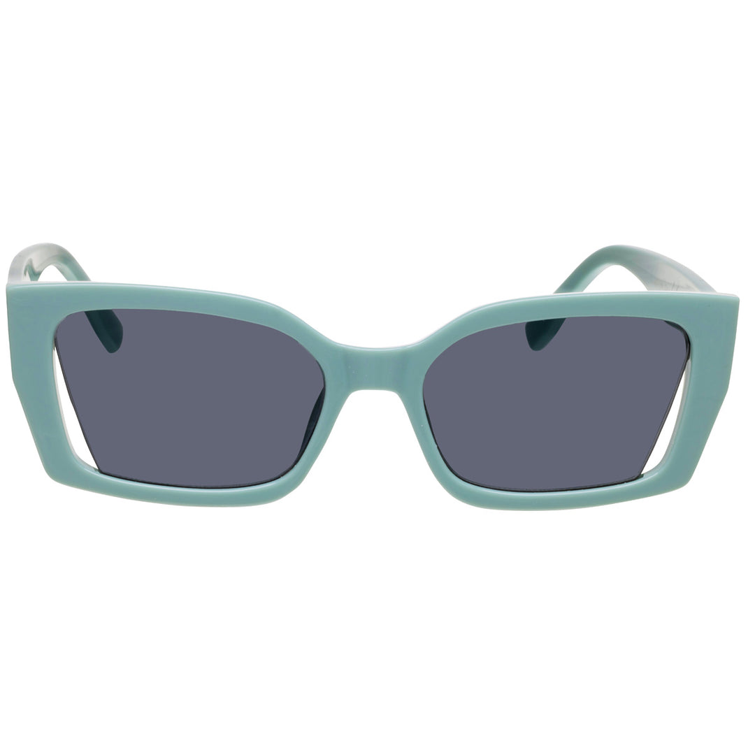 Rectangular angled sunglasses with open lens