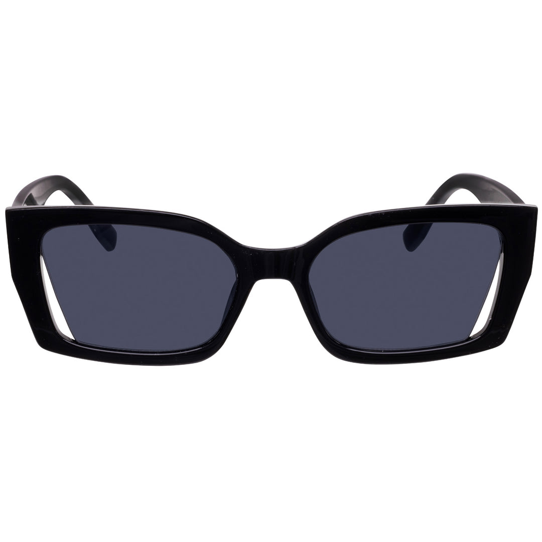 Rectangular angled sunglasses with open lens