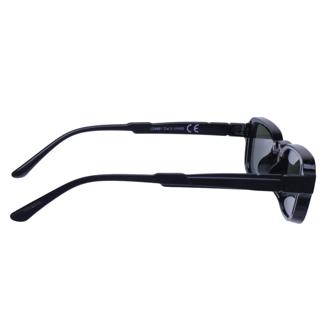 Low rectangular sunglasses with metal decoration