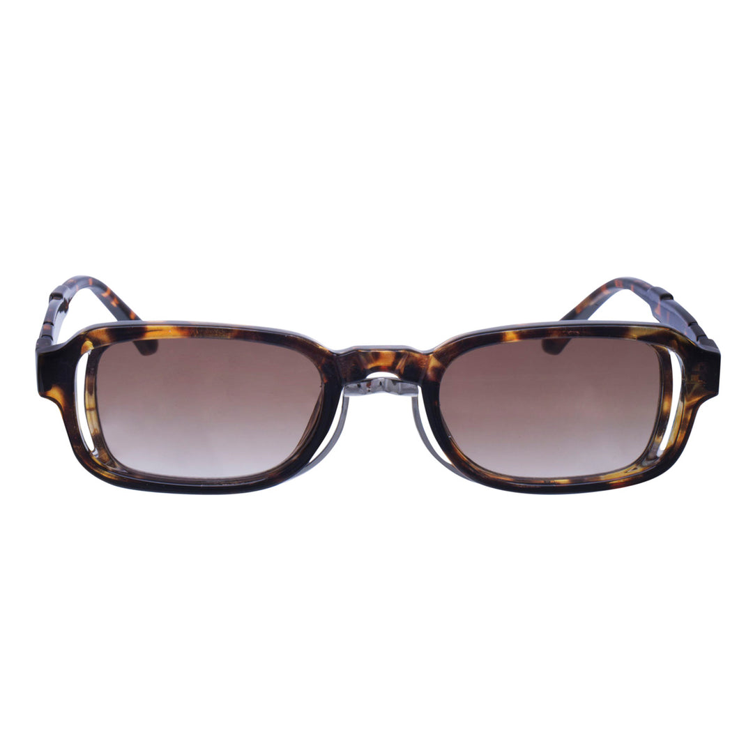 Low rectangular sunglasses with metal decoration