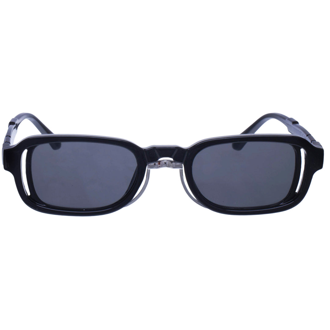 Low rectangular sunglasses with metal decoration