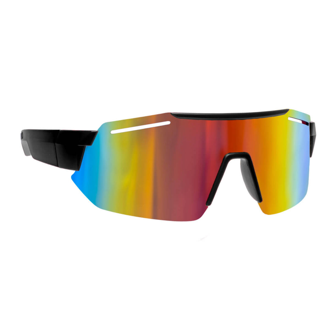 Sporty colorful sunglasses with mirrored lenses