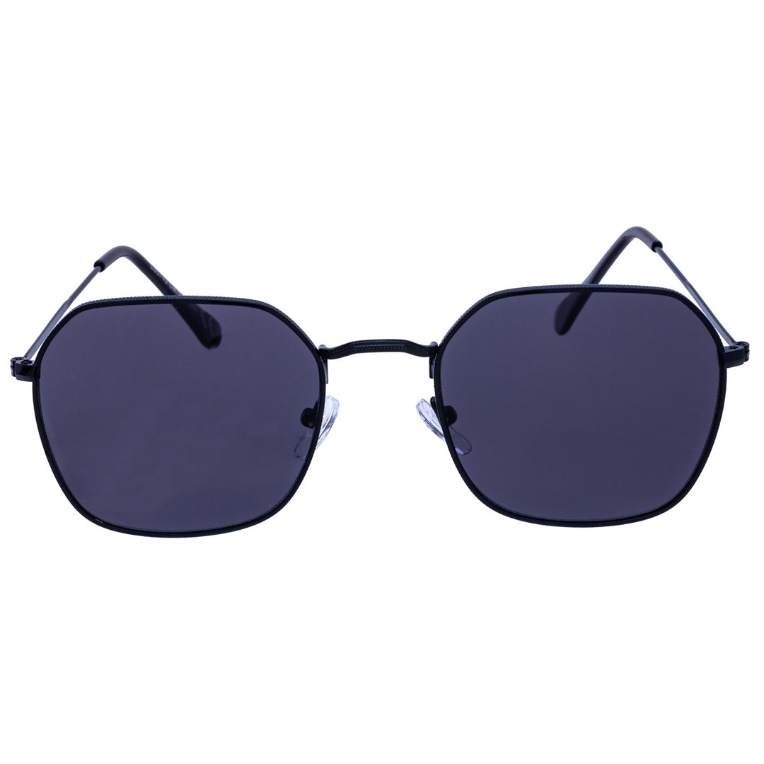 Angled sunglasses with metal frames