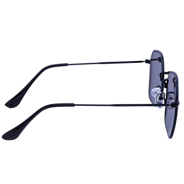 Angled sunglasses with metal frames