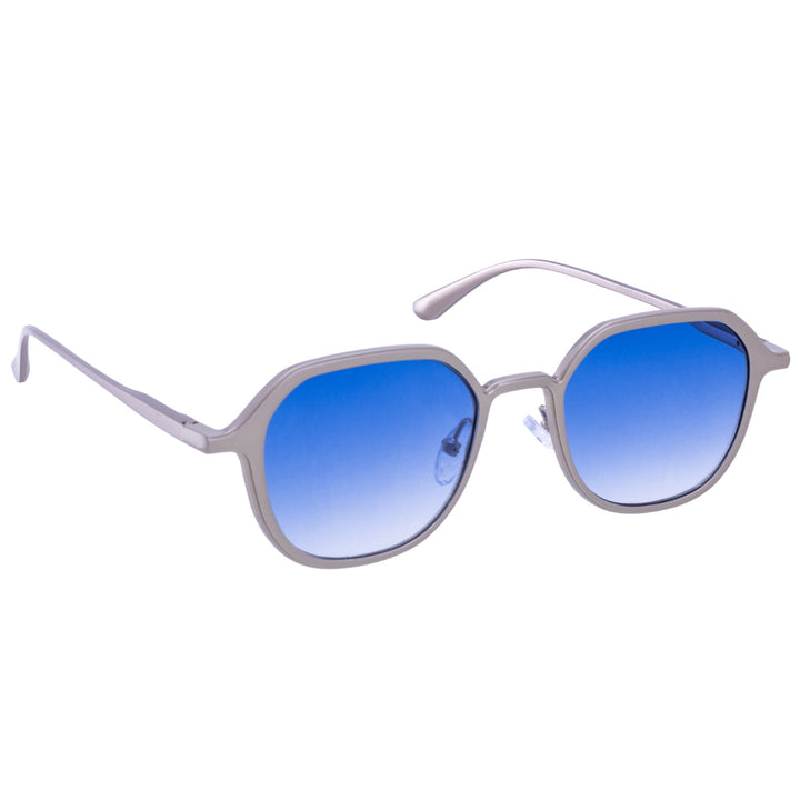 Angular sunglasses with metal frame