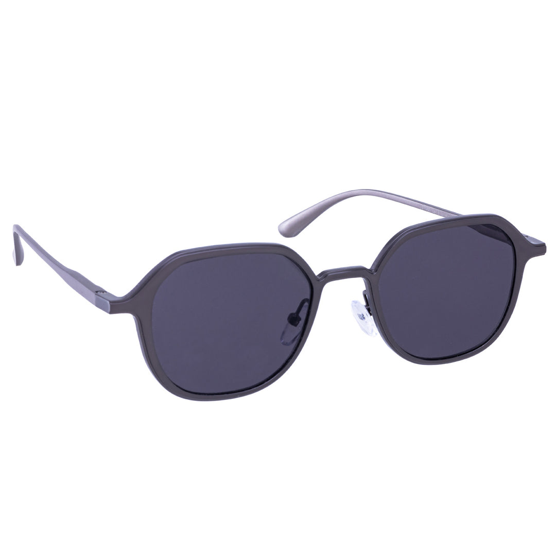 Angular sunglasses with metal frame