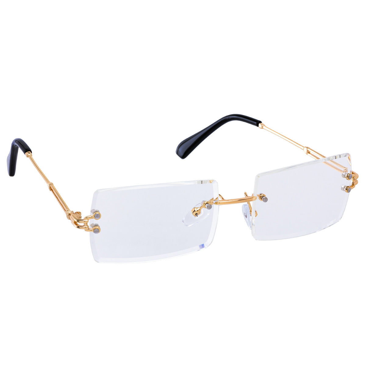 Frameless rectangular fake eyeglasses fake eyeglasses