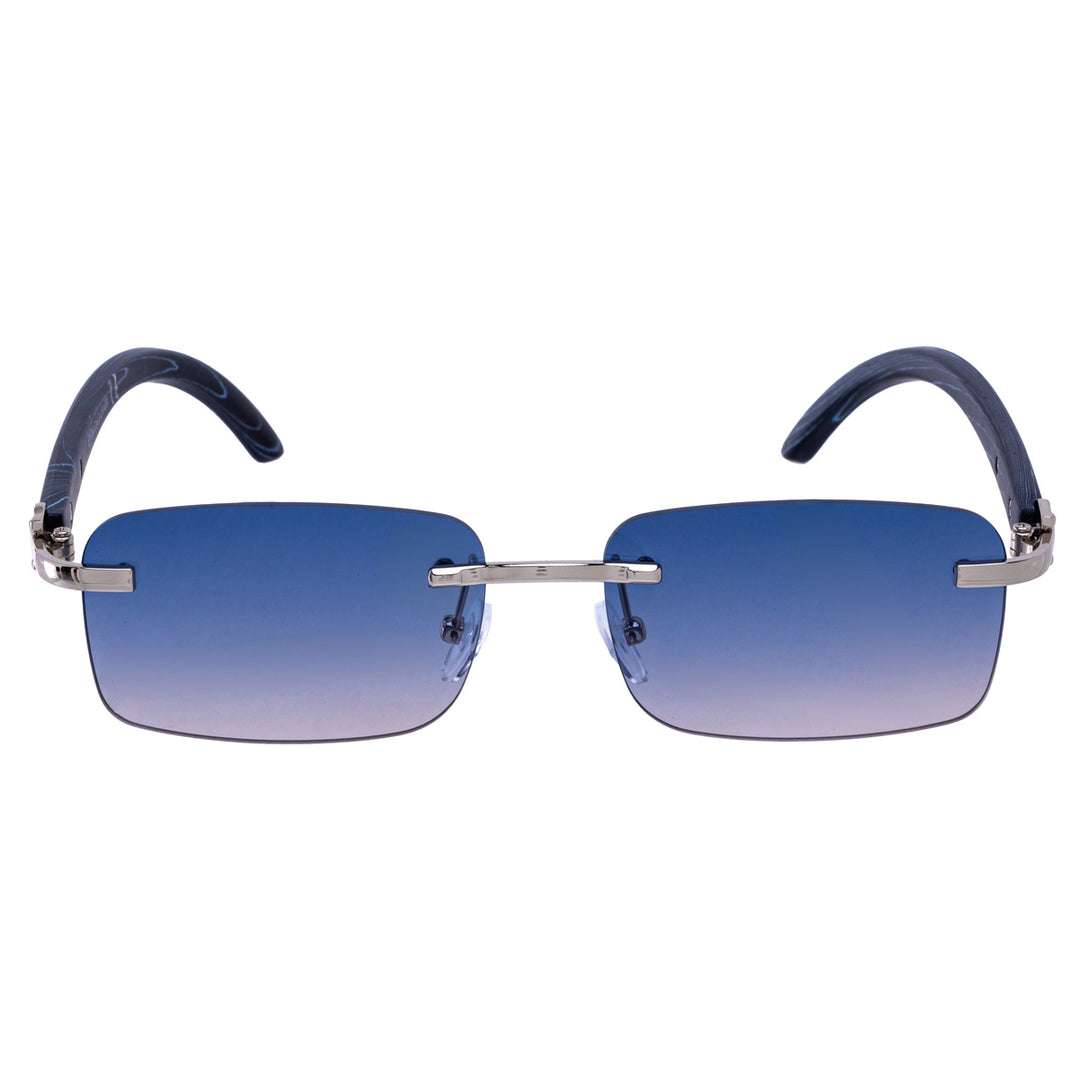 Low rectangular frameless sunglasses